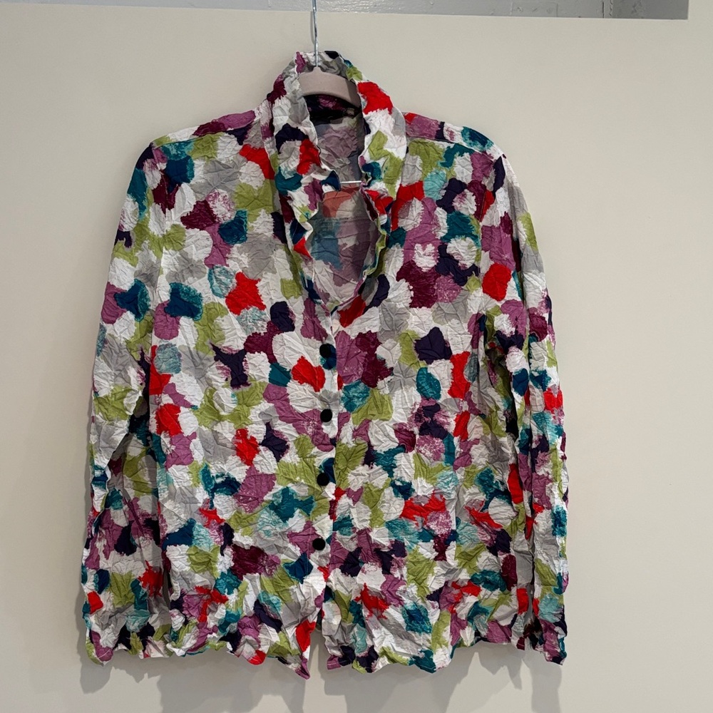 LIV by Habitat Crinkle Floral Button-Front Shirt – Size S